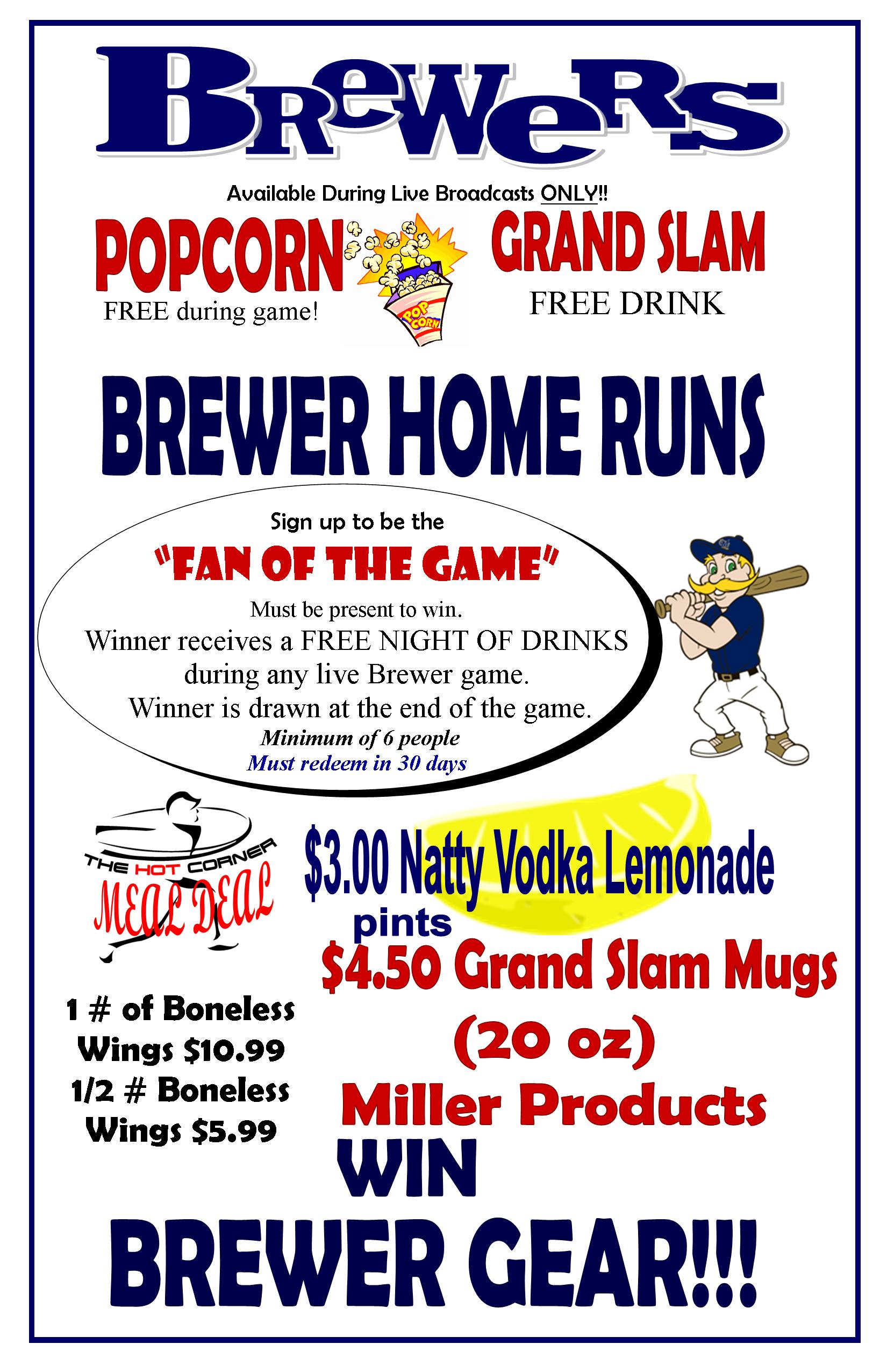 King Pin Lanes > SPECIALS > BREWER GAME SPECIALS
